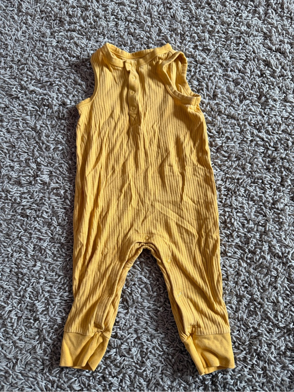 Cat & Jack Baby Mustard Yellow Ribbed Sleeveless Romper 6–9M